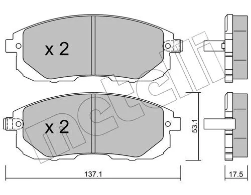 Diskinių stabdžių trinkelių rinkinys METELLI 22-0876-1