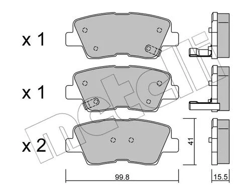 Diskinių stabdžių trinkelių rinkinys METELLI 22-0886-0