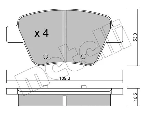 Diskinių stabdžių trinkelių rinkinys METELLI 22-0889-0