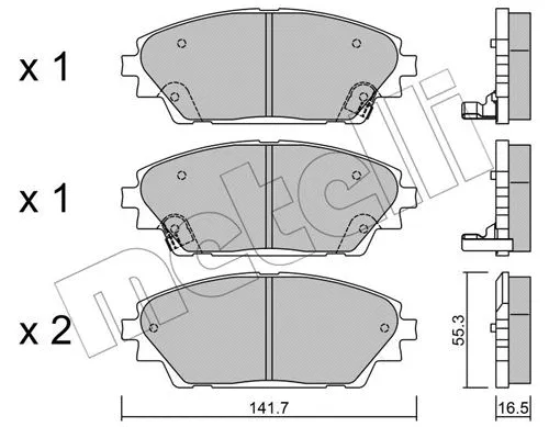 Diskinių stabdžių trinkelių rinkinys METELLI 22-0992-0