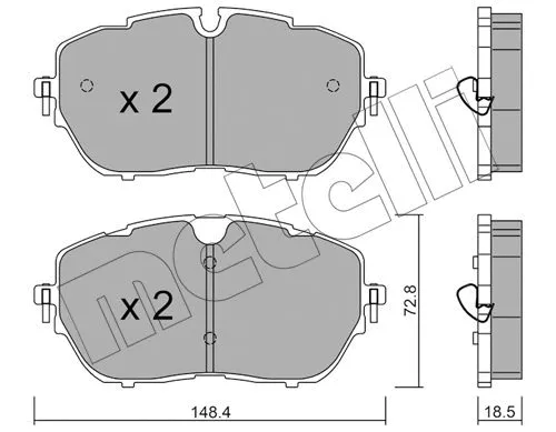 Diskinių stabdžių trinkelių rinkinys METELLI 22-1105-0