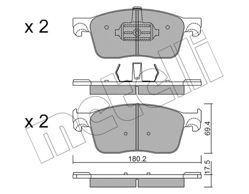 Diskinių stabdžių trinkelių rinkinys METELLI 22-1107-0