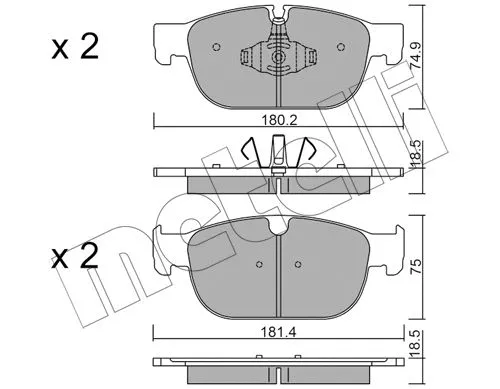 Diskinių stabdžių trinkelių rinkinys METELLI 22-1120-0