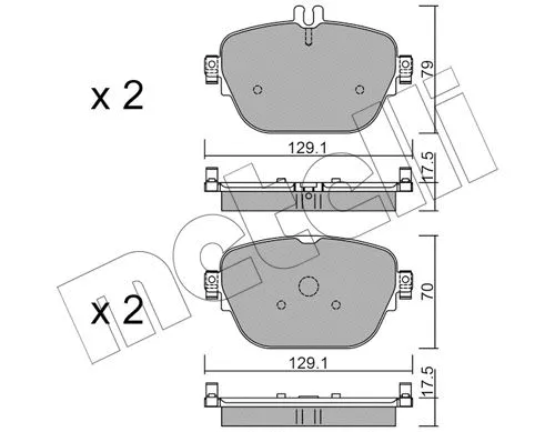 Diskinių stabdžių trinkelių rinkinys METELLI 22-1138-0