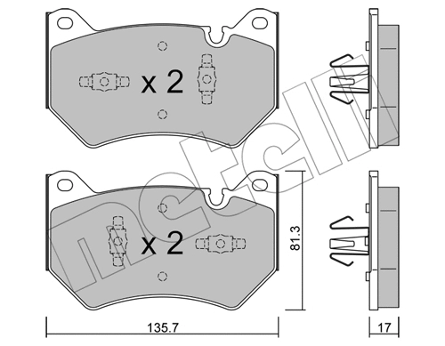 Diskinių stabdžių trinkelių rinkinys METELLI 22-1170-1
