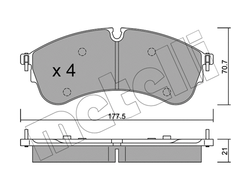 Diskinių stabdžių trinkelių rinkinys METELLI 22-1174-0