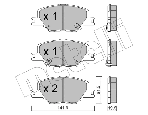 Diskinių stabdžių trinkelių rinkinys METELLI 22-1177-0