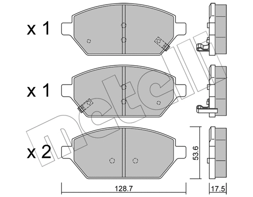 Diskinių stabdžių trinkelių rinkinys METELLI 22-1211-0
