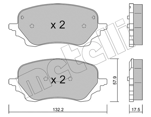 Diskinių stabdžių trinkelių rinkinys METELLI 22-1247-0