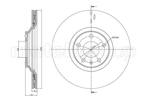 Stabdžių diskas METELLI 23-0866C
