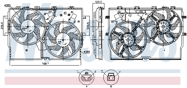 Radiatoriaus ventiliatorius NISSENS 850002