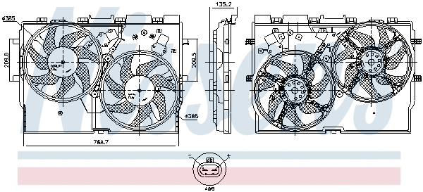 Radiatoriaus ventiliatorius NISSENS 850004
