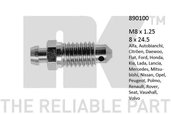 Alsuoklio varžtas NK 890100