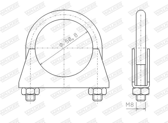 Išmetimo sistemos spaustukas WALKER 82309