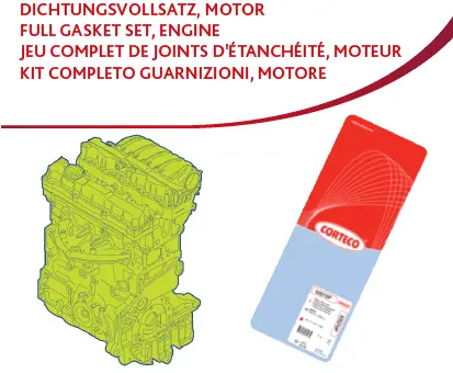Variklio visų tarpinių komplektas CORTECO 83403891