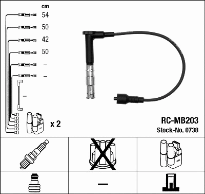 Uždegimo laidų komplektas NGK 0738