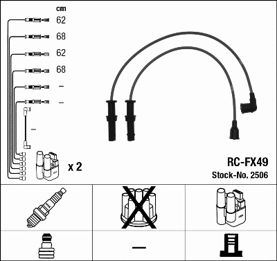 Uždegimo laidų komplektas NGK 2506