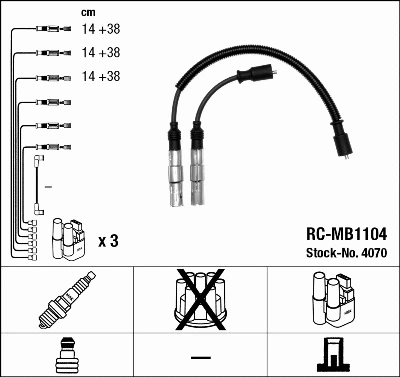 Uždegimo laidų komplektas NGK 4070