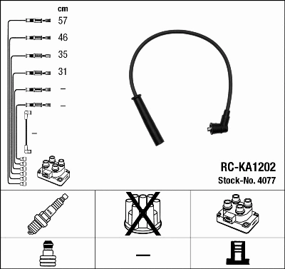 Uždegimo laidų komplektas NGK 4077