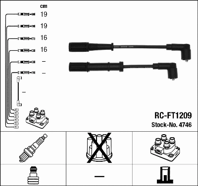 Uždegimo laidų komplektas NGK 4746