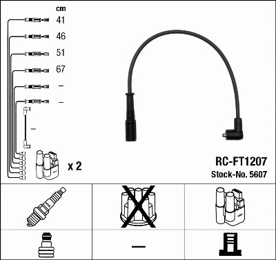 Uždegimo laidų komplektas NGK 5607