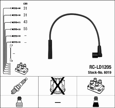 Uždegimo laidų komplektas NGK 6019