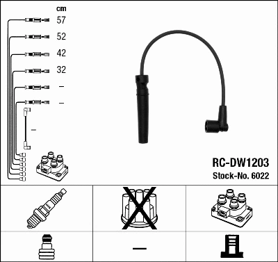 Uždegimo laidų komplektas NGK 6022