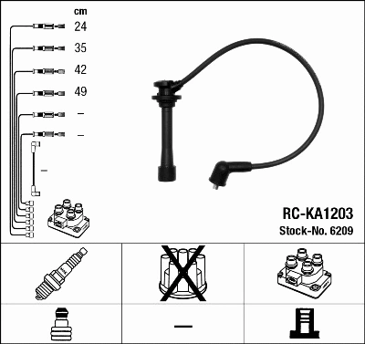 Uždegimo laidų komplektas NGK 6209