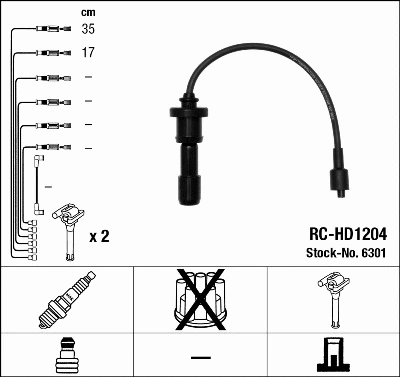 Uždegimo laidų komplektas NGK 6301