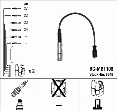 Uždegimo laidų komplektas NGK 6349