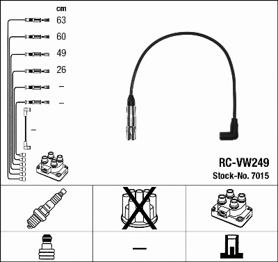 Uždegimo laidų komplektas NGK 7015