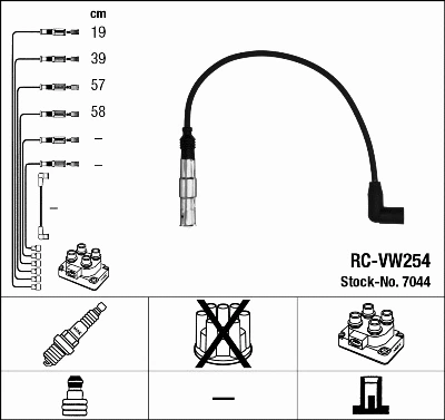 Uždegimo laidų komplektas NGK 7044