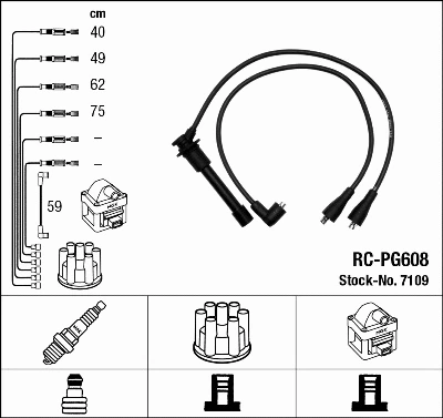 Uždegimo laidų komplektas NGK 7109