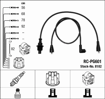 Uždegimo laidų komplektas NGK 8182