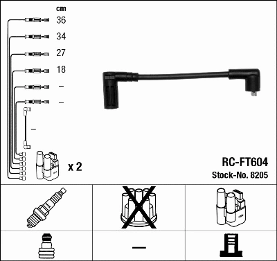 Uždegimo laidų komplektas NGK 8205