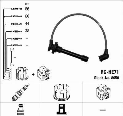 Uždegimo laidų komplektas NGK 8650