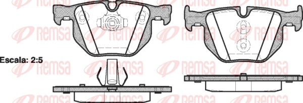 Diskinių stabdžių trinkelių rinkinys REMSA 0381.61