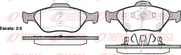 Diskinių stabdžių trinkelių rinkinys REMSA 0766.12