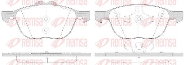Diskinių stabdžių trinkelių rinkinys REMSA 1082.50