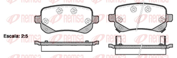 Diskinių stabdžių trinkelių rinkinys REMSA 1095.02