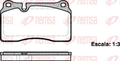 Diskinių stabdžių trinkelių rinkinys REMSA 1200.00