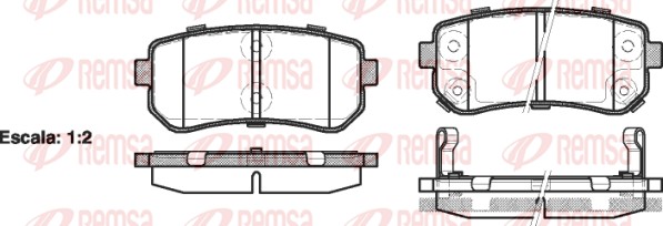 Diskinių stabdžių trinkelių rinkinys REMSA 1209.02