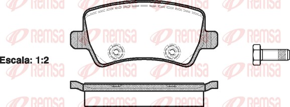 Diskinių stabdžių trinkelių rinkinys REMSA 1236.00