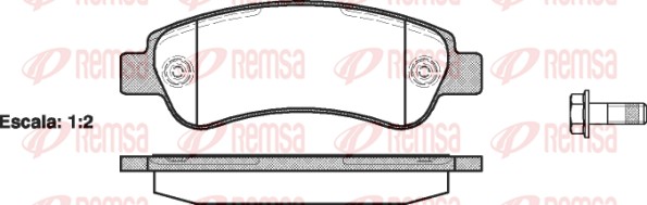 Diskinių stabdžių trinkelių rinkinys REMSA 1238.00