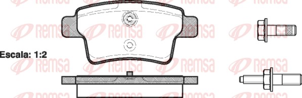 Diskinių stabdžių trinkelių rinkinys REMSA 1241.00