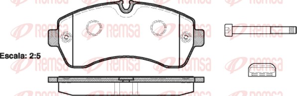 Diskinių stabdžių trinkelių rinkinys REMSA 1243.00