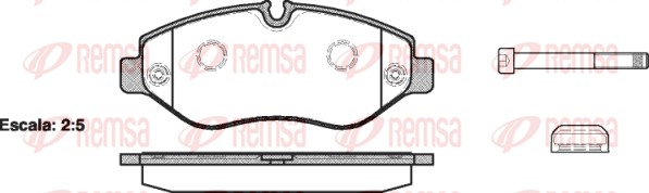 Diskinių stabdžių trinkelių rinkinys REMSA 1245.00