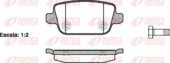Diskinių stabdžių trinkelių rinkinys REMSA 1256.00