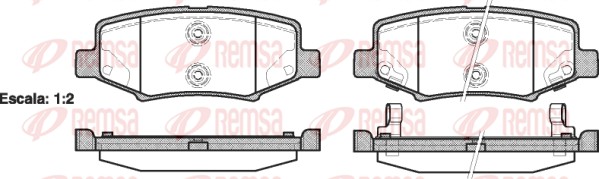 Diskinių stabdžių trinkelių rinkinys REMSA 1264.02