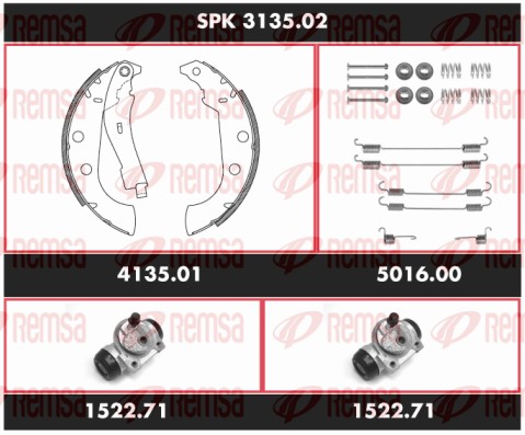 Būgninių stabdžių komplektas REMSA SPK 3135.02